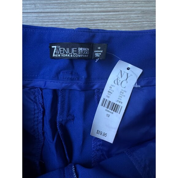 New York & Company Royal Blue Tie-Waist Trousers Pants - Picture 4 of 5